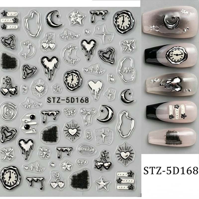 5D Liquid Metal Cute Blueberry Nail Stickers